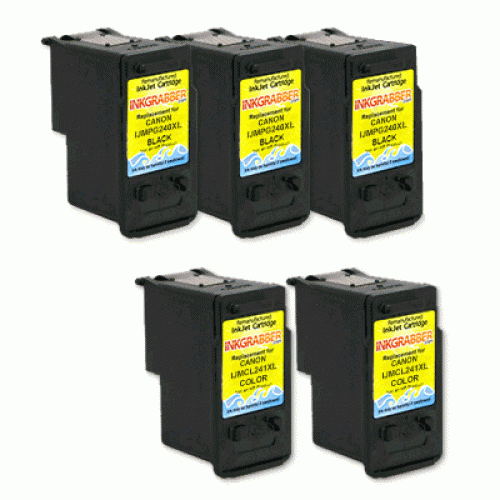 5 Pack Of Canon Pg 240xl Cl 241xl High Capacity Combo Pack Includes 3 Black 2 Color Made In 4767